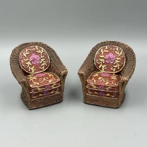 Dolls House Miniature 1:12 Scale Resin Pair Of Conservatory Style Chairs - Picture 1 of 8