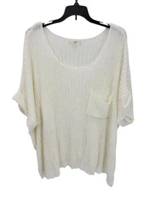 Easel Anthropologie Sweater Ivory Oversized Slouchy Boho Beachy Womens Large - Image 1 of 4
