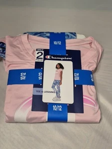 Champion Girl's 2 Piece Short Sleeve Tee & Legging Active Set Size 10/12 - Picture 1 of 6