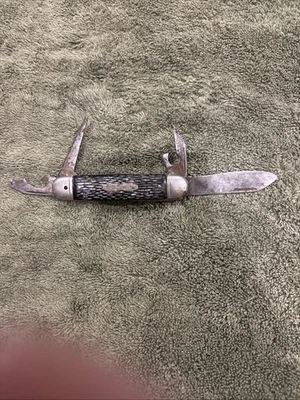 Navaja de Bolsillo Colonial De Colección “Forest-Master” 4 Hojas Abridor de Botellas Awl Foto 1 de 4