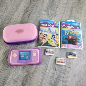 Sistema de Aprendizaje MobiGo Vtech 3 Juegos y Estuche, Rosa Portátil Preescolar Probado - Imagen 1 de 12