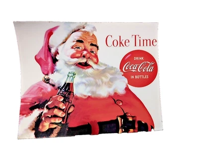 Coca Cola Christmas Santa Sticker Decal Decorative Large Size 5x4 Inches Vintage - Image 1 of 4
