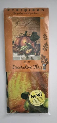 Evergreen Suede Reflections GIVE THANKS Double Sided Flag 29"x43" NEW - Image 1 of 4