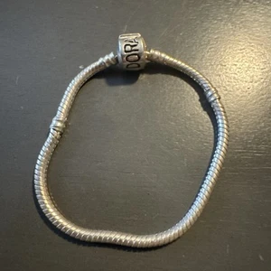 Pandora Sterling Silver Barrel Clasp Charm Bracelet 6.5” - Picture 1 of 3