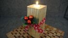 Decorative wooden tea light candle holder 