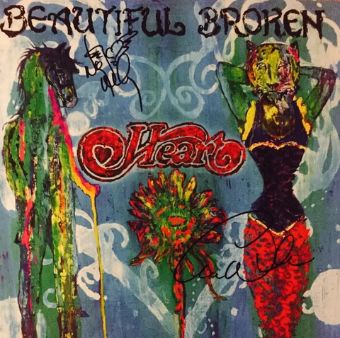 Heart Ann Wilson Nancy WIlson Signed Autographed Beautiful Broken Vinyl Album Cover