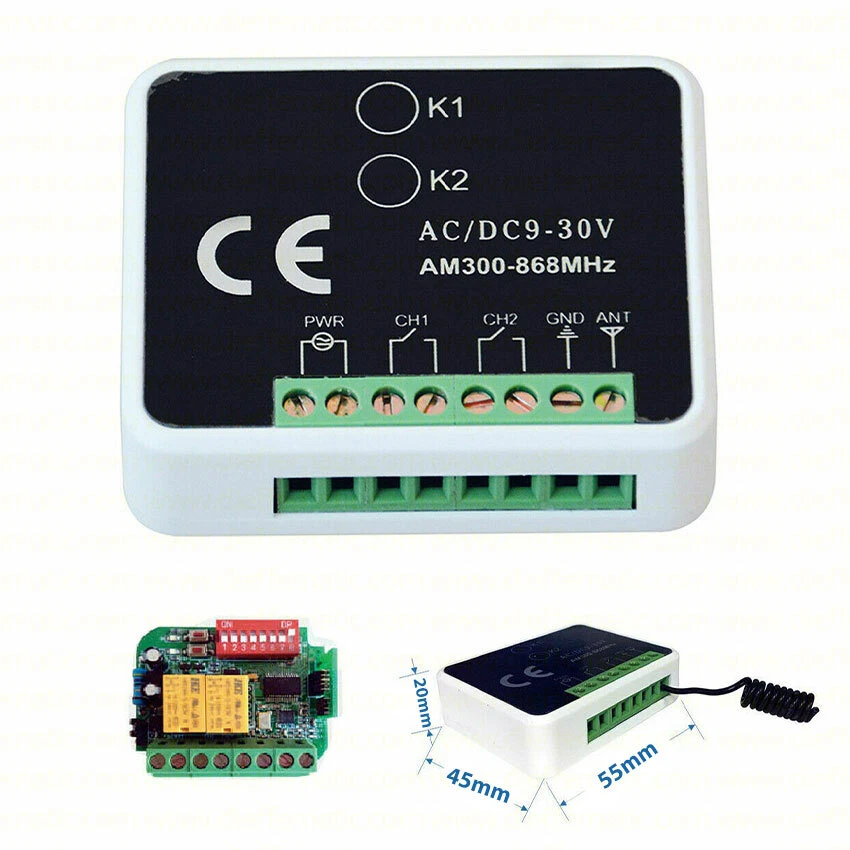 DIEFFEMATIC RICEVITORE RADIO RICEVENTE 2 CH TELECOMANDI COMPATIBILE CON NICE SOMMER