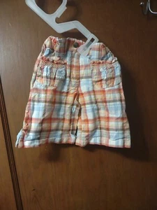 Gymboree Girls 4 Pink Plaid Bermuda Shorts Adjustable Waist Spring Vacation - Picture 1 of 6
