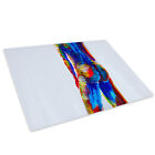 Colourful Blue Red Body Glass Chopping Board Kitchen Worktop Saver