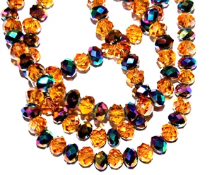 FUNKELNDE KRISTALL PERLEN HALSKETTE ARMBAND SET #MI-M Bernstein - Bild 1 von 2