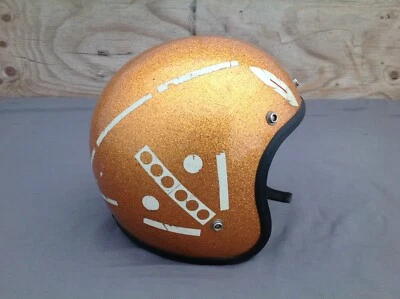 Casco de motocicleta 3/4 para niños American Sports metálico escamas doradas años 70 Foto 1 de 4