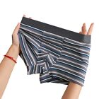 Comfortable Striped Boxer Briefs for Men Low Rise Underpants Sexy Shorts