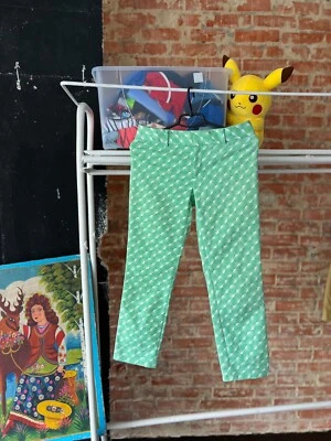 Club Monaco Damen grün/weiß geometrisch Cropped Hose Mode Größe - 2 (S) - Bild 1 von 4