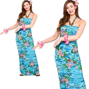 Robe maxi Hawaïenne femme fête de plage costume fantaisie hawaïen neuf S-XL - Photo 1 sur 5