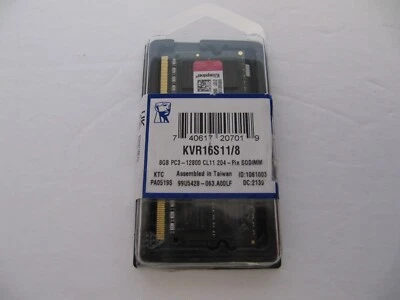 Kingston 8GB PC3 - 12800 1600MHz SO-DIMM DDR3 CL11 PC Laptop Computer Memory - Image 1 of 4