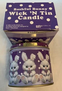 Wick N Tin Bashful EasterBunny Vanilla Candle by Giftco New In Original Box-1998 - Picture 1 of 8