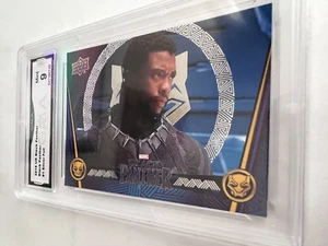 BLACK PANTHER 2018 UPPER DECK BLACK PANTHER SILVER FOIL # 1 GRADED 9 L@@@K - Picture 1 of 2