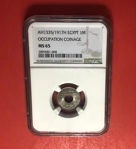 1917H(AH 1335)-EGYPT -1 MILLIEME COIN,GRADED BY NGC MS 65. - Picture 1 of 4