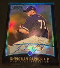 CHRISTIAN PARKER 2001 Bowman Chrome REFRACTOR Rookie Card SP #326 HTF! YANKEES