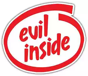 Evil Inside Satan Devil Car Bumper Window Vinyl Sticker Decal 5"X4" - Picture 1 of 1