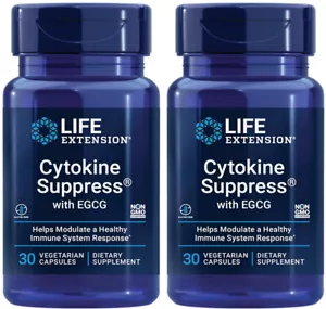 CYTOKINE SUPPRESS with EGCG INFLAMMATION IMMUNE SYSTEM 60 Caps LIFE EXTENSION - Picture 1 of 12