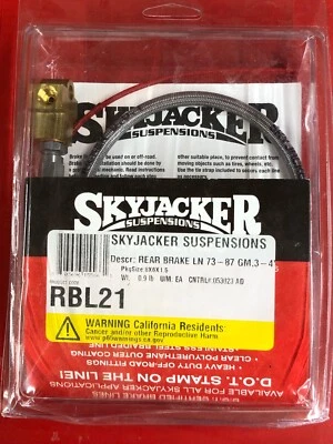 SKYJACKER RBL21 FRENO MANGUERA HIDRÁULICA TRASERA ACERO INOXIDABLE LÍNEA FRENO 73-87 GM Foto 1 de 3
