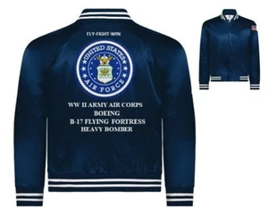 BOEING B-17 FLYING FORTRESS AAC* AIR FORCE*EMBROIDERED SATIN JACKET(BACK ONLY) - Picture 1 of 12