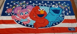 Sesame Street Place beach towel blue 2015 Abby, Elmo, Cookie Monster - Picture 1 of 6