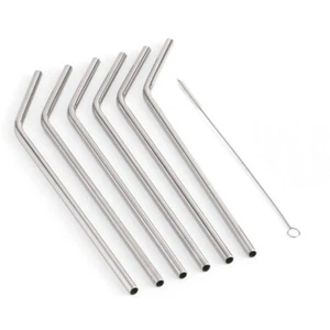 JOIE 6 pc Stainless Steel Reusable Straws w/Cleaning Brush  - Picture 1 of 1