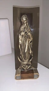 Vintage MCM Messing Heilige Familie Jungfrau Maria Mid Century Statue Figur Selten! - Bild 1 von 24