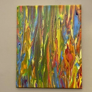 Art Hand Paint Pouring Acrylic Abstract ”God’s Brilliance” 11 X 14 New - Picture 1 of 6