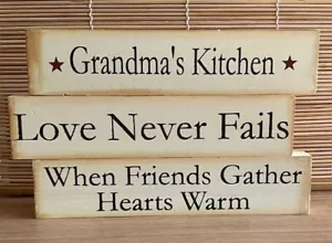 3 letreros de madera decoración letrero independiente amigo reunir abuela cocina conjunto de amor #10 - Imagen 1 de 1