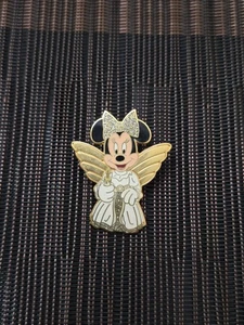 Disneyland Disneyana Pin 3208 - Minnie Mouse Engel Gold Glitzer Emaille Metall LE - Bild 1 von 3