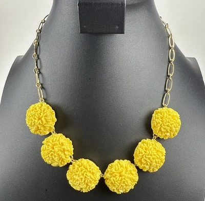 "Collar ajustable Talbots amarillo limón pompa o flores tono dorado 18""" Foto 1 de 4