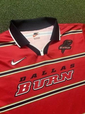 Camiseta de fútbol Nike MLS Dallas Burn roja años 90 vintage XL rara camiseta de fútbol MLS Foto 1 de 4
