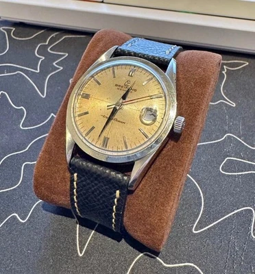 Breitling Transocean años 60 tono plata acero inoxidable - ¡Movimiento manual! Leer Foto 1 de 4