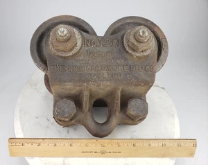 Antique Chisholm Moore Mfg 1 1/2 Ton Crane Beam Trolley No 120 Cleveland Ohio - Picture 1 of 12