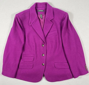 Lauren Ralph Lauren Blazer Womens 18W Purple Wool Blend Classic Lined Jacket - Picture 1 of 10