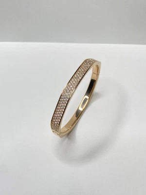 Swarovski Bracelet Dextera Bangle Octagon Shape Tone Gold White Stone Size L - Image 1 of 4
