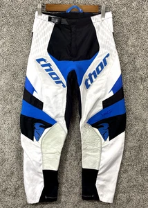 Thor Phase Motocross Pants sz 26 Youth Blue White Black Small Holes - Foto 1 di 12