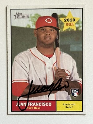 Juan Francisco 2010 Topps Heritage #287 Autographed Signed Auto Cincinnati Reds - Image 1 of 2