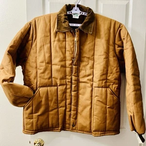 VTG Key Apparel Chore Coat Mens 2XLT Tan Duck Detroit USA Made Property US Gov - Picture 1 of 15