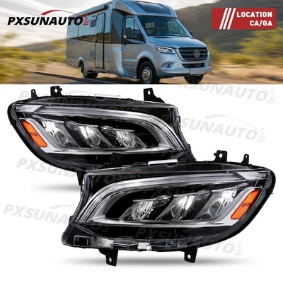 Brand New Led Headlight Headlamp For Mercedes Benz Sprinter W907 2019-2024 Pair - Image 1 of 4