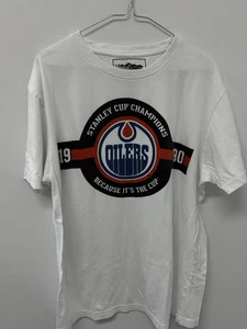Vintage Rare Authentic EDMONTON OILERS 1990 STANLEY CUP CHAMPIONS Shirt L - Picture 1 of 6