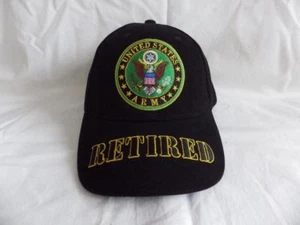 UNITED STATES ARMY RETIRED EMBROIDERED BASEBALL CAP (R) - Picture 1 of 2