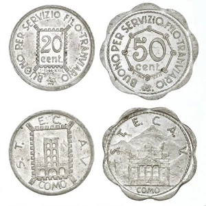 ITALIA COMO Coppia di gettoni STECAV 20 e 50 Centesimi 1944 - Alta conservazione - Picture 1 of 1