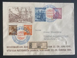 1941 Slatinian BM Germany First Day Reg Cover Philatelic Exhibition Congress - Picture 1 of 2