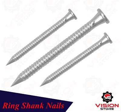 VSD Ring Shank Nails Galvanised Annular Ring Shank Nails Nail Steel 40mm - 125mm