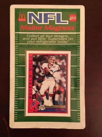 BUFFALO BILLS JIM KELLY POSTCARD 1992 MCDONALDS NFL MAILER MAGNET SEALED Cover