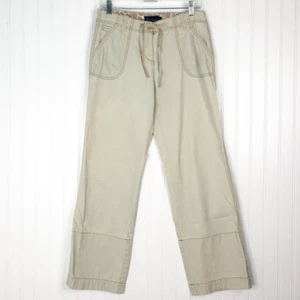 Boden Womens Chino Pants Beige Drawstring Pockets Stitching Twill 100% Cotton 10 - Picture 1 of 6